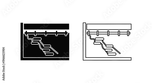 Staircase Design Blueprint Architectural Plan Vector