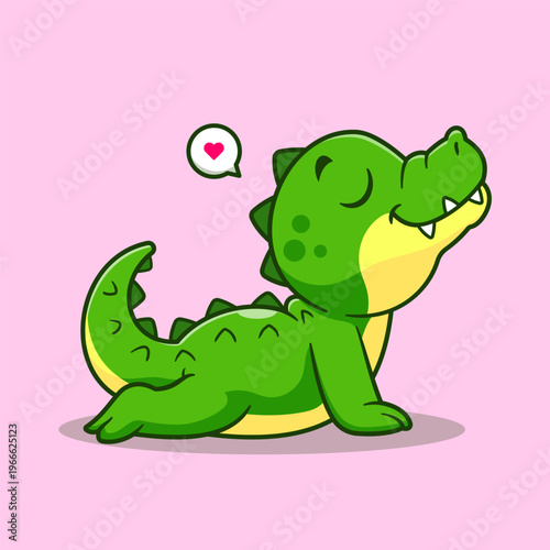 Cute Crocodile Stretching Cartoon