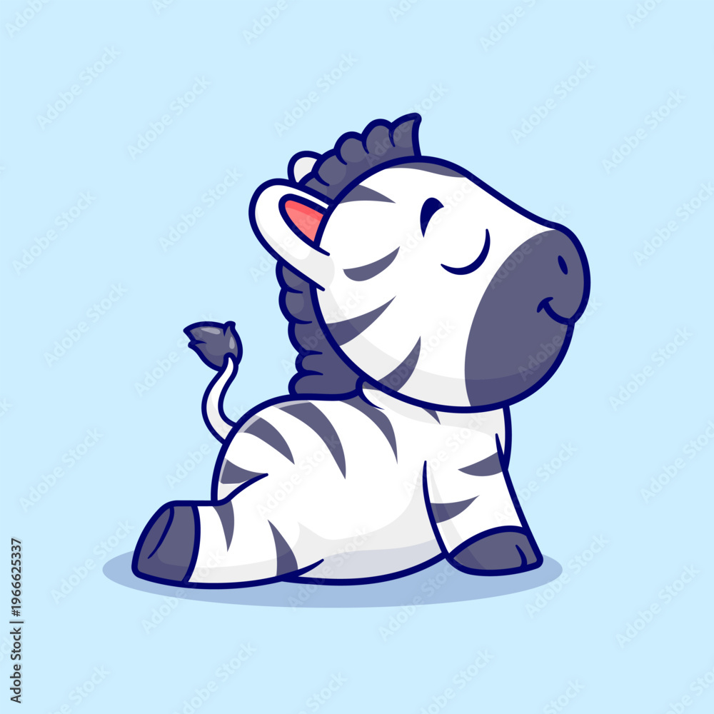 Obraz premium Cute Zebra Stretching Cartoon