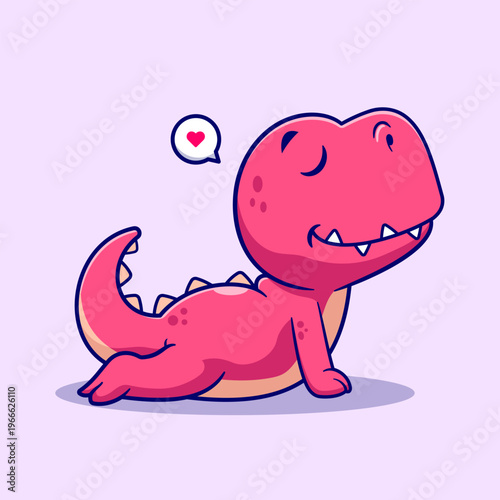Cute Dinosaur Stretching Cartoon