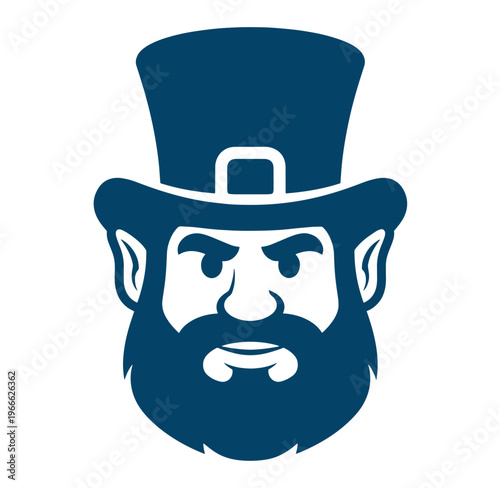 Illustration of a man with a beard and top hat on white background