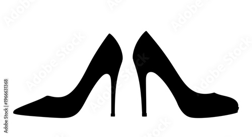 Elegant high heels presented as a striking black silhouette