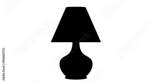 Simple black lamp design with a classic shape stark silhouette