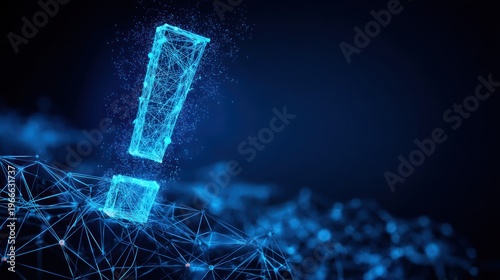 Digital exclamation point network graphic