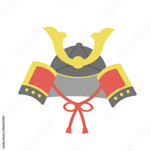 こどもの日の素材　兜のイラスト　シンプル　5月素材　子供の日　かぶと