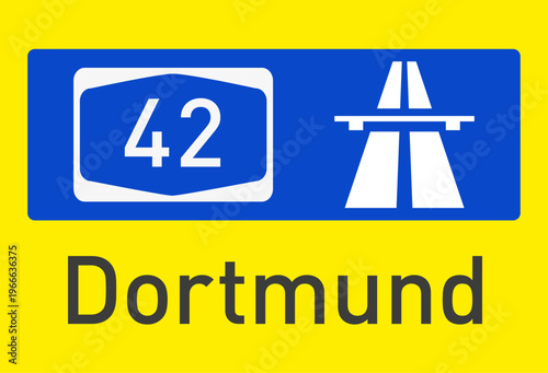 Verkehrszeichen, Autobahn A 42, Dortmund