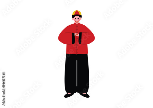 漢服を着た男性のイラスト