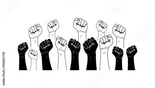 Unity and Strength: Raised Fists Symbolizing Solidarity and Empowerment