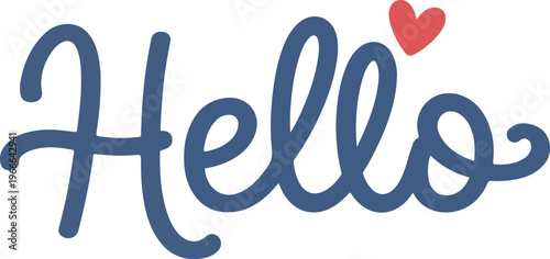 Hello Lettering Illustration Handwritten Greeting Text Vector
