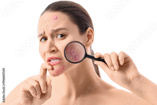 Stressed young woman with a...