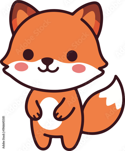 Cute Fox Character Illustration Simple Animal Vector
