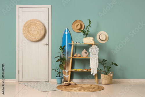 Interior of hallway with sh...