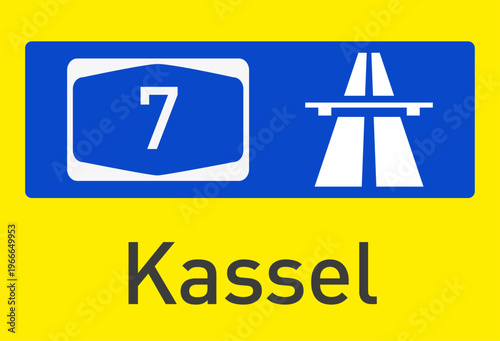 Verkehrszeichen, Autobahn A 7, Kassel