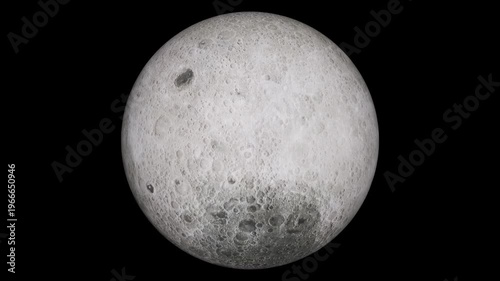 moon full 360 rotation loop with alpha channel 3d rendering