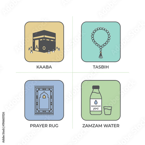 Islamic Kaaba Holy Building Icon.