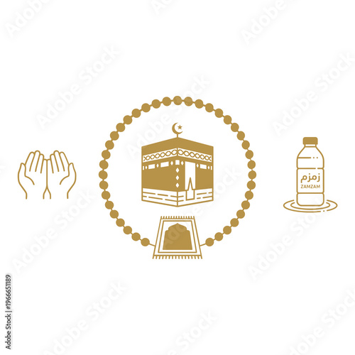 Kaaba Islamic Holy Building Illustration.