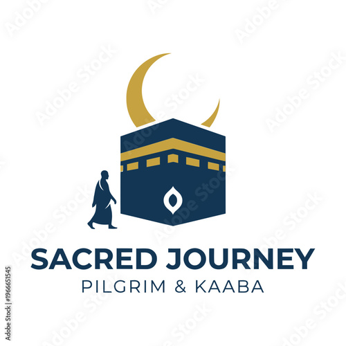 Pilgrim walking to Kaaba Mecca.