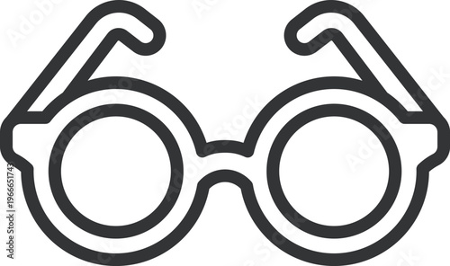 老眼鏡のアイコン（線画）のイラスト