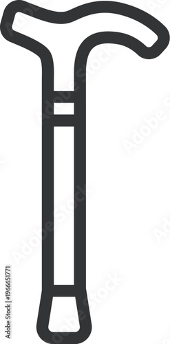 シンプルな、杖のアイコン（線画）のイラスト