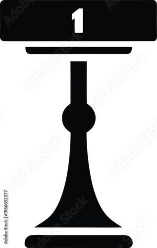 Table number stand silhouette vector art illustration