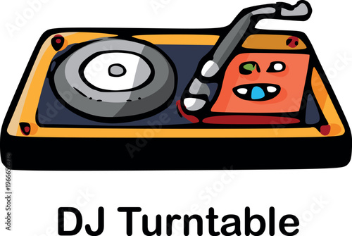 DJ Turntable, vector sederhana ilustrasi Transparent 
