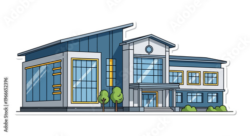 Modern Office Building Illustration.