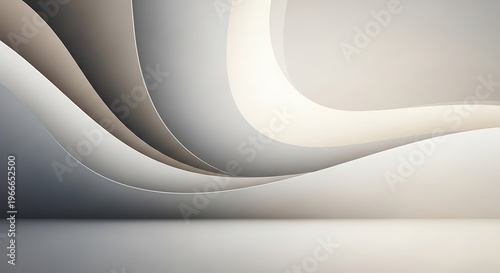 Abstract layered design with curved shapes and a gradient color palette