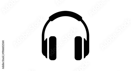 Black headphones graphic a modern musical device stark silhouette