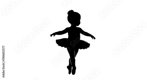 Young ballerina in a graceful pose a striking black silhouette