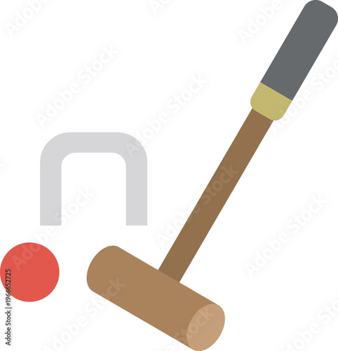 ゲートボールのアイコンのイラスト