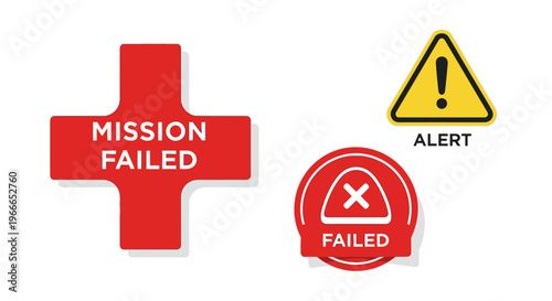 Failure Alert Medical Symbols.