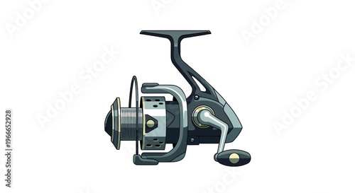 Fishing Reel Equipment Closeup.