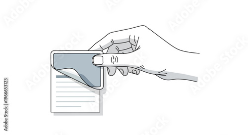 Hand Holding Smartphone Device.