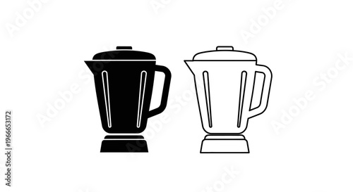 Two blender icons one filled and one outlined in simple silhouette