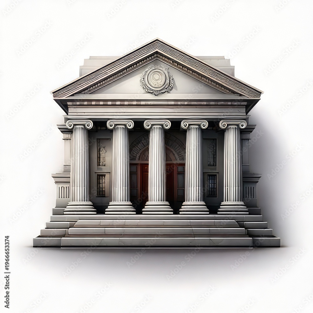 Fototapeta premium Classic stone building with columns, steps, and entrance