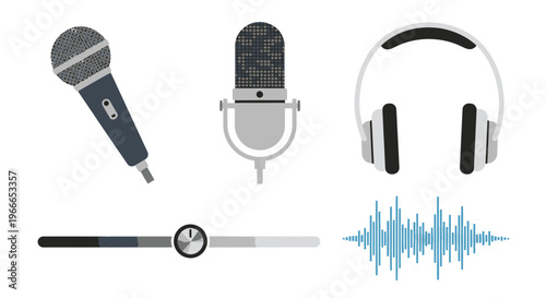 Microphones and Headphones Equipment.