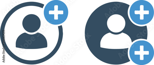 user add member icon filled circle plus badge person pictogram