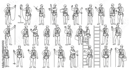 Collection of Ancient Greek Warriors in Battle Poses.