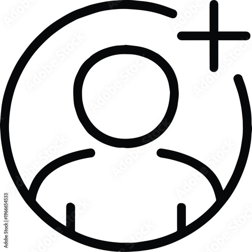 user create account icon person silhouette in circle plus