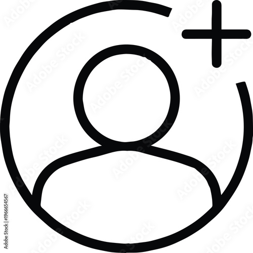 user add contact icon person avatar inside circle plus