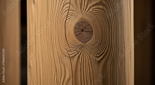 Close-up texture of weathered, aged wood grain with a prominent knot, showcasing natural patterns and organic lines