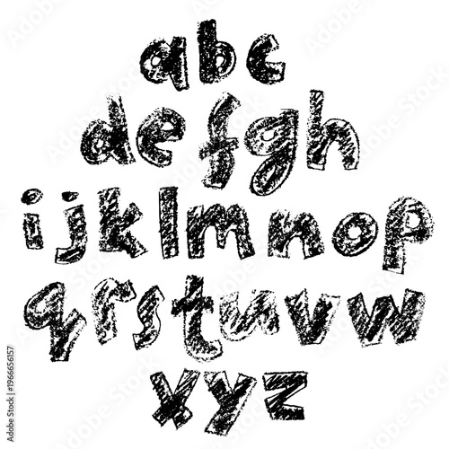 Hand Drawn Chalk Textured Letters. Vector Illustration.