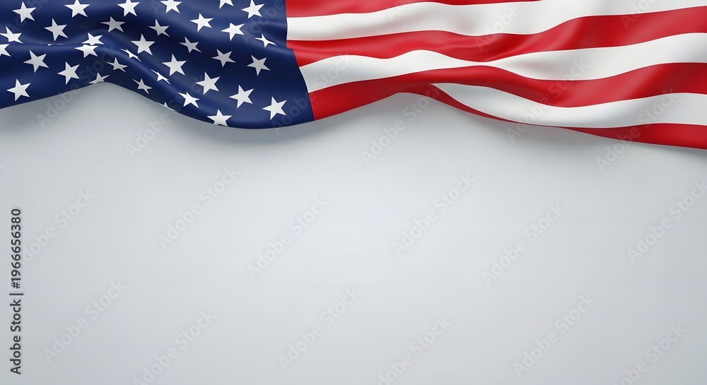 Fototapeta premium Patriotic american flag display a symbol of freedom and national pride on a white background