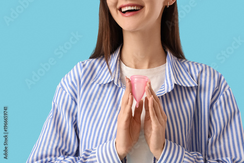 Happy young woman with mens...