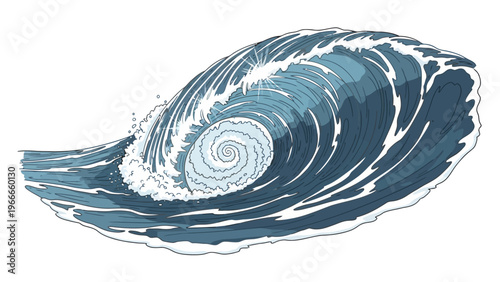 Large Ocean Wave Crashing.