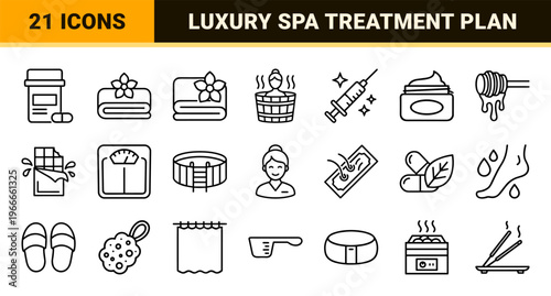 Wellness and Beauty Spa Linear Graphics Featuring Minimalist Monoline Geometric Outlines for Skin Care and Self-Care Digital Interfaces