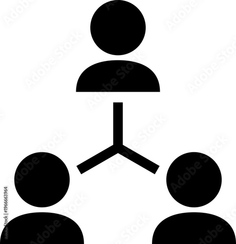 連帯感のある三人の人物シルエットアイコン（モノクロ・シンプル・チーム・メンバー・ユーザー）