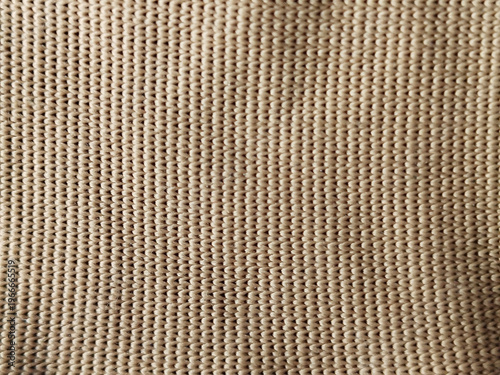 Foto Primer plano de textura de tela de lino tejida en color beige natural con patrón