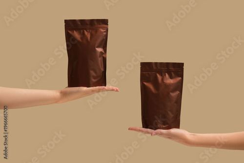Female hands with brown cof...