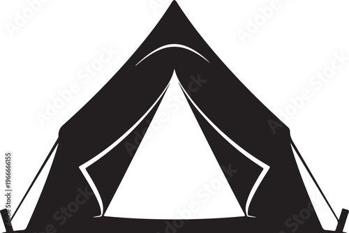 Simple black tent icon on white background illustration design